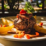 Filet Mignon with choice of pepper or mushroom sauce
